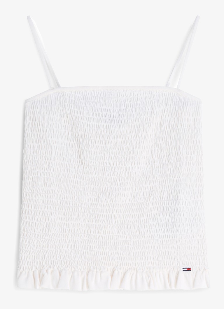 Tommy Hilfiger Dames Top met ruches in de kleur Gebroken wit