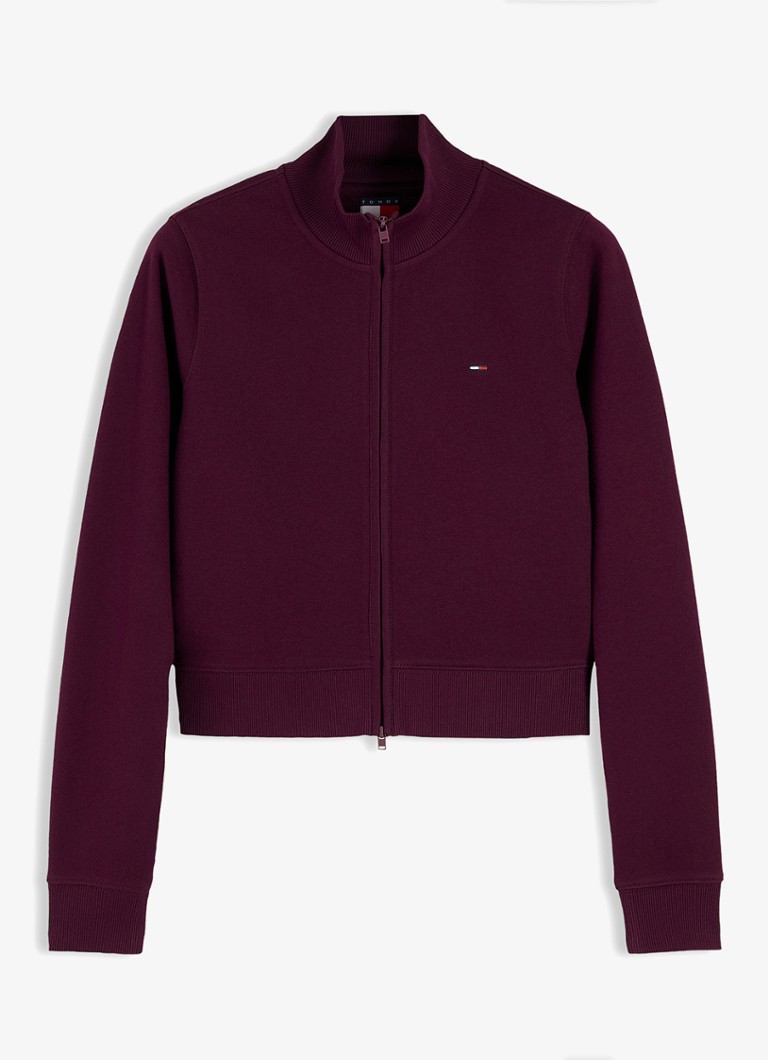 Tommy Hilfiger Dames Sweatvest met opstaande kraag in de kleur Paars