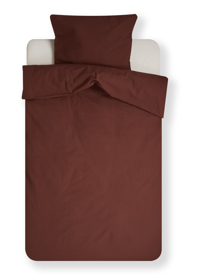 Crisp Sheets Americano dekbedovertrek van katoen 144 TC - inclusief kussensloop Donkerbruin - Deal
