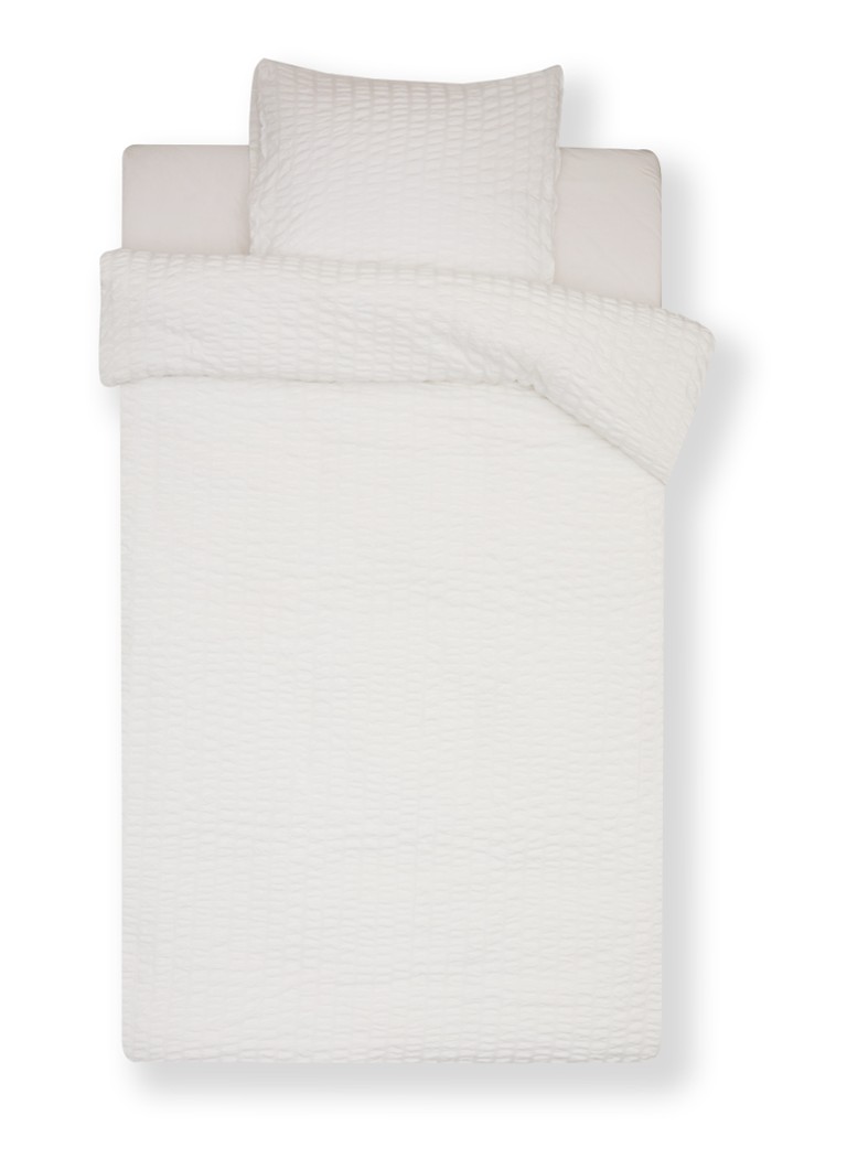 Crisp Sheets Big Waffle dekbedovertrekset van katoen 200TC - inclusief kussenslopen Wit - Deal