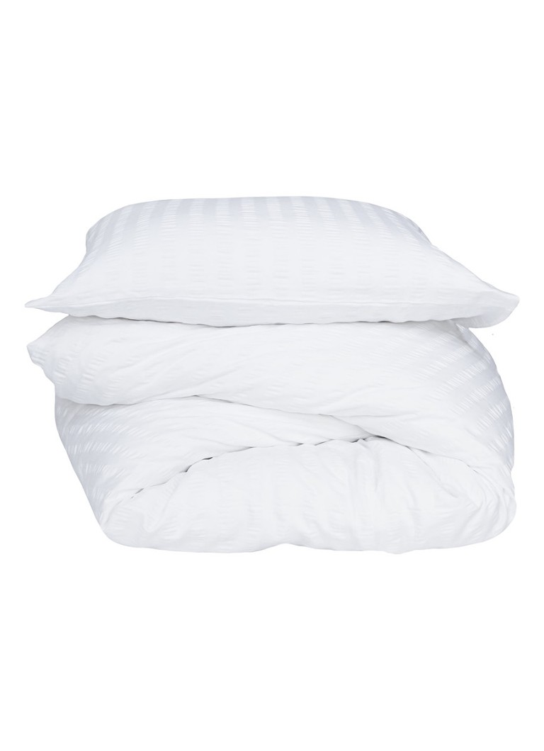 Crisp Sheets Smooth Waffle dekbedovertrek van katoensatijn 200TC - inclusief kusensloop Wit - Deal