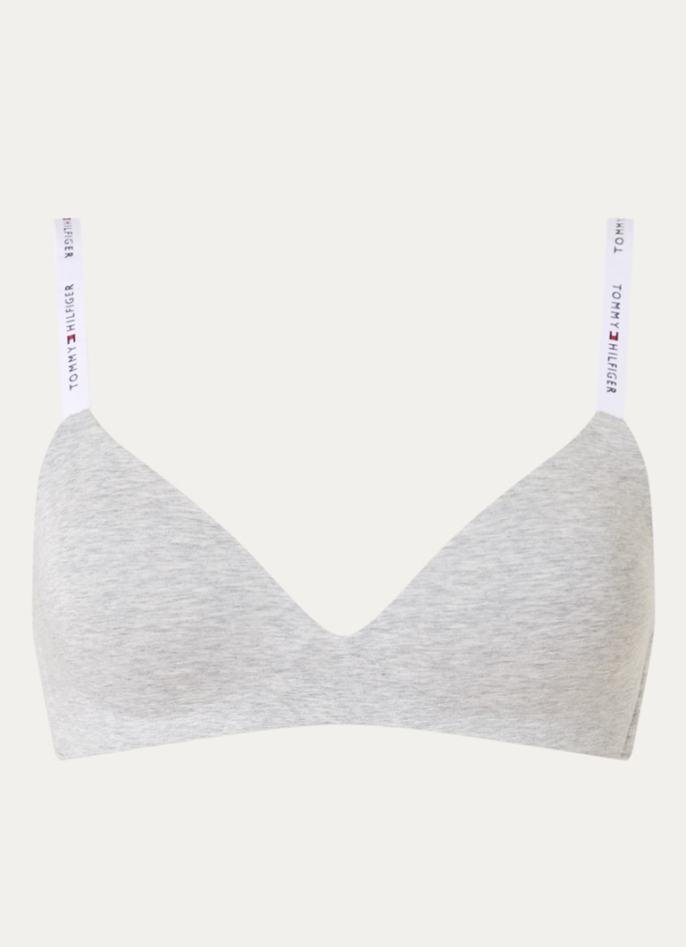 Tommy Hilfiger Dames Voorgevormde bralette met gemêleerd dessin in de kleur Lichtgrijs