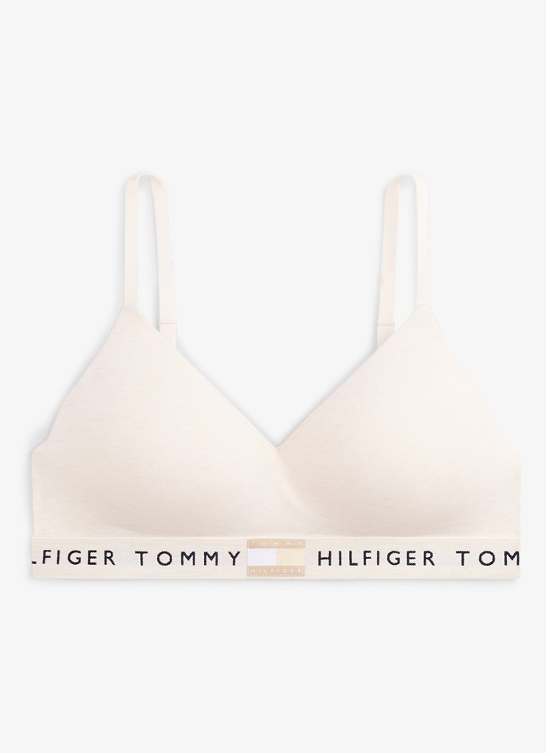 Tommy Hilfiger Dames Voorgevormde bh met logoband in de kleur Beige