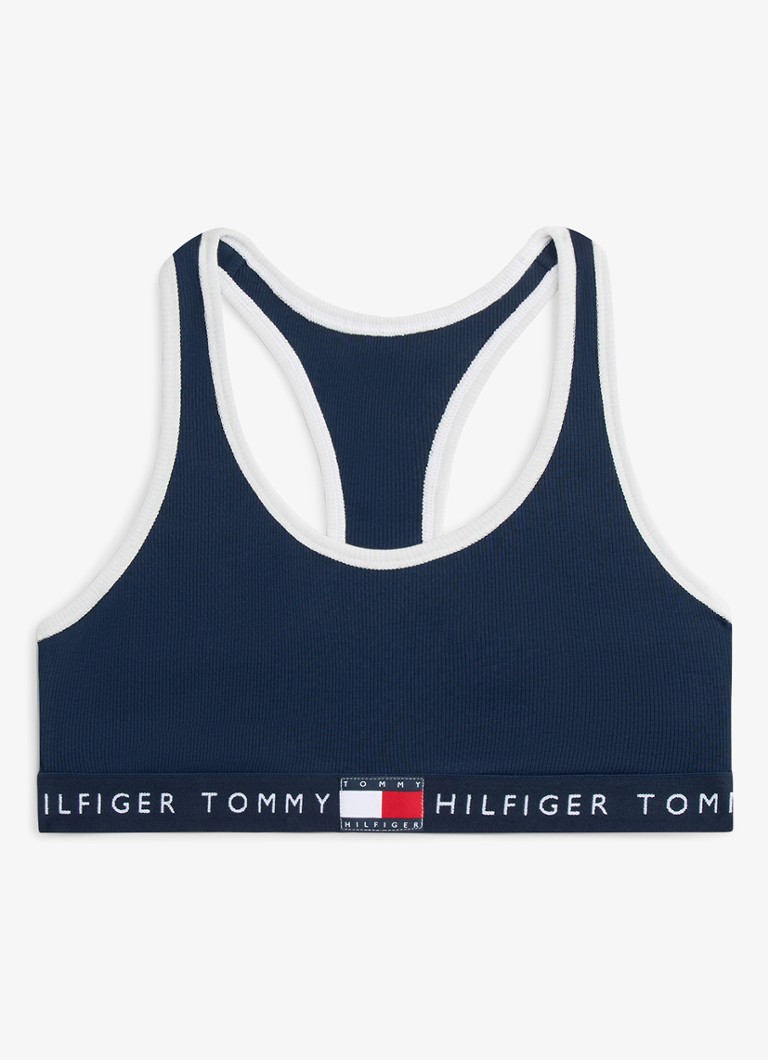 Tommy Hilfiger Dames Bralette met logoband in de kleur Donkerblauw
