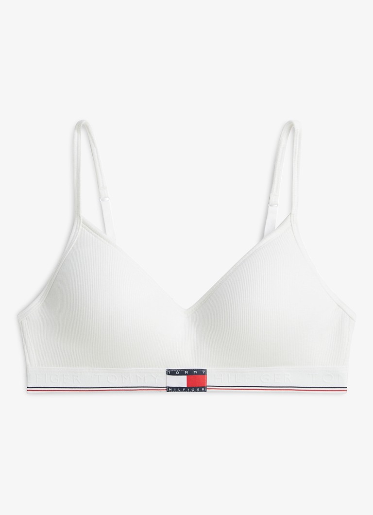 Tommy Hilfiger Dames Voorgevormde bralette met logo in de kleur Wit