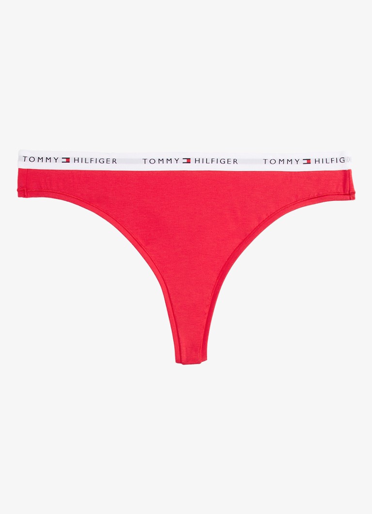 Tommy Hilfiger Dames String met logoband in de kleur Rood