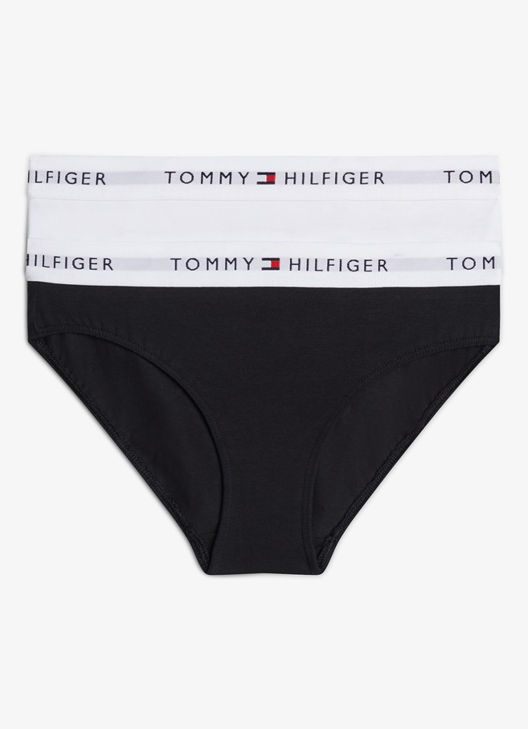 Tommy Hilfiger Meisjes Slip met logoband in 2-pack in de kleur Zwart