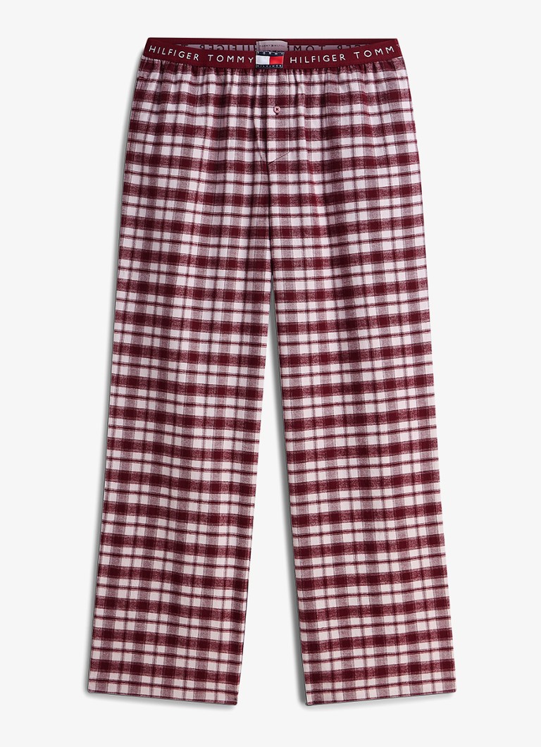 Tommy Hilfiger Dames Heritage pyjamabroek met ruitdessin in de kleur Lichtroze