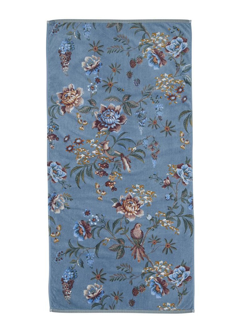 Pip Studio Secret Garden badhanddoek van terry katoen - 400 gr/m2 - 70 x 140 cm Blauw - Deal
