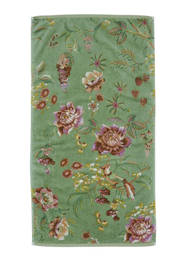 Pip Studio Secret Garden handdoek van terry katoen - 400 gr/m2 - 55 x 100 cm Groen - Deal