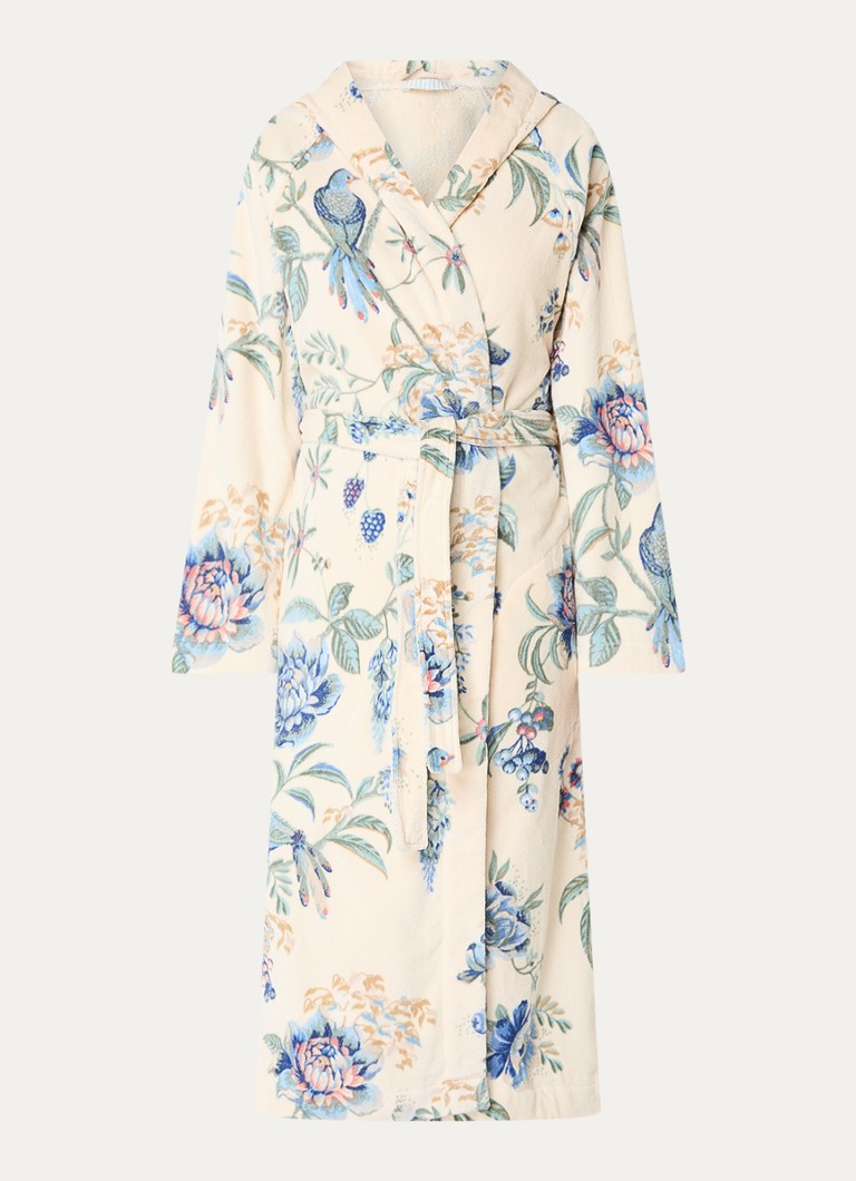 Pip Studio Dames Secret Garden badjas met bloemenprint in de kleur Ivoor, maat: S