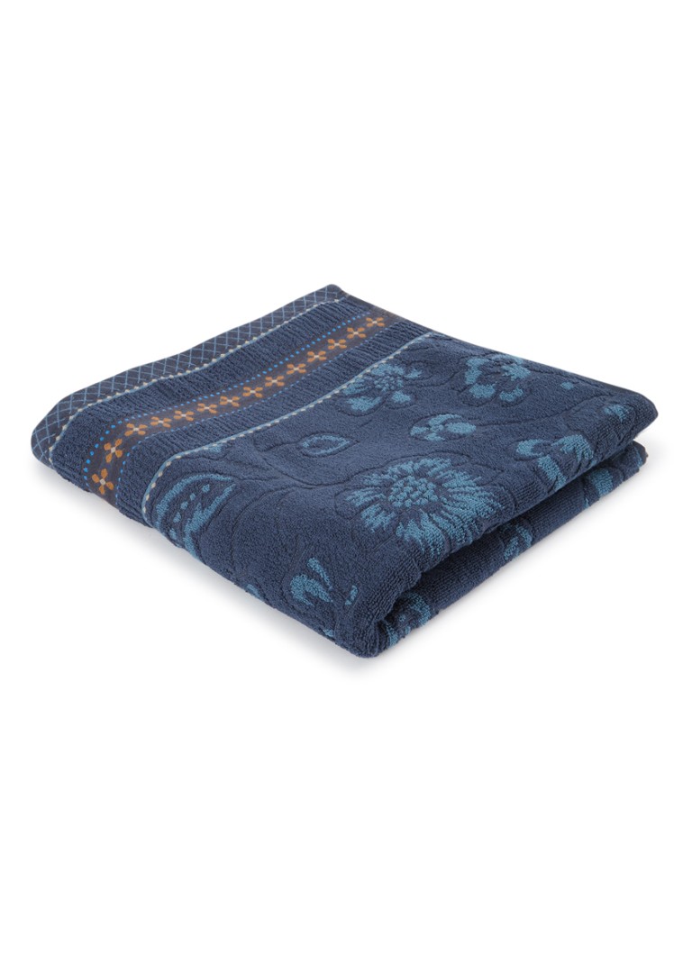 Pip Studio Jasmin Jacquard badlaken 140 x 70 cm Donkerblauw - Deal