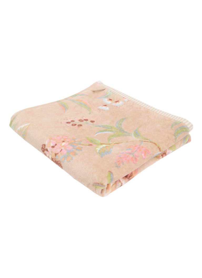 Pip Studio Secret Garden badhanddoek van katoen - 400 gr/m2 - 55 x 100 cm Khaki - Deal
