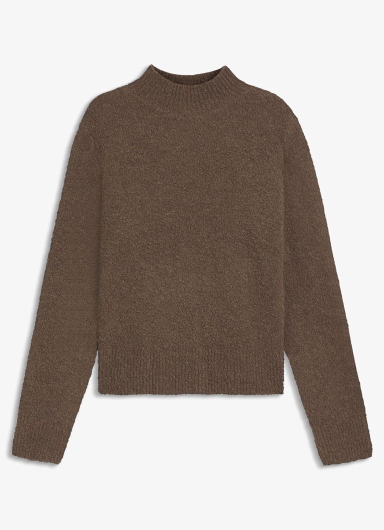 BOSS Dames Fubrina fijngebreide trui in wolblend in de kleur Open Brown-247 / Bruin