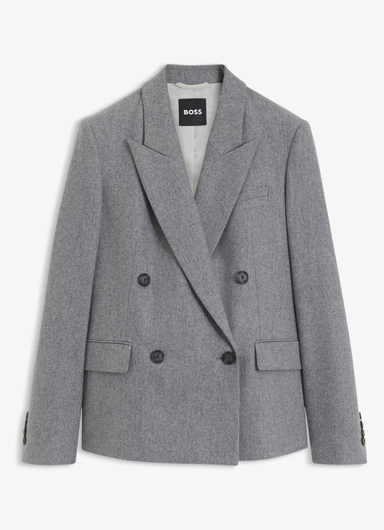 BOSS Dames Blazer in wolblend in de kleur Middengrijs