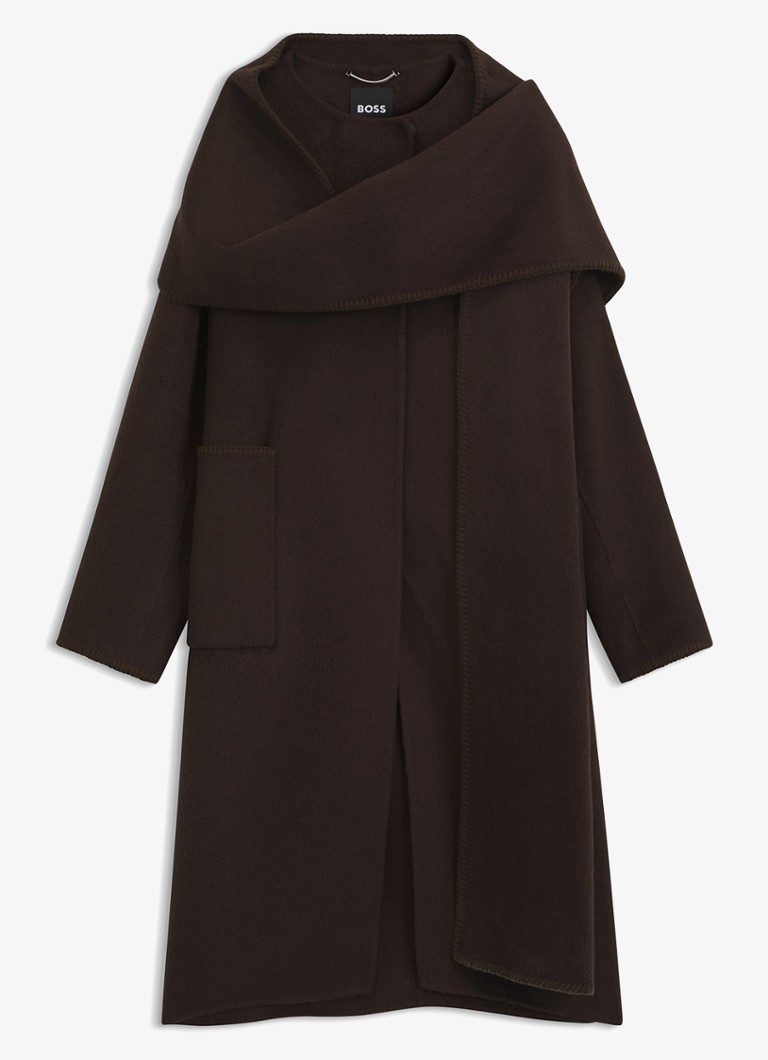 BOSS Dames Jas met sjaal in de kleur Medium Brown-210 / Bruin