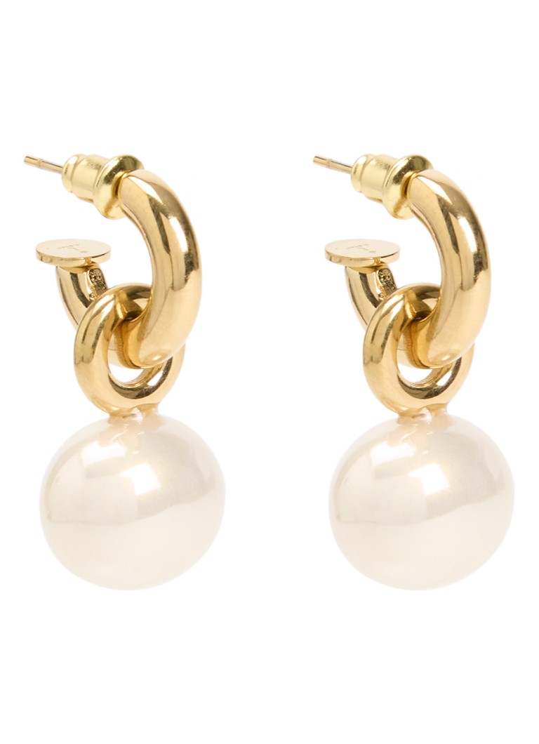 Camps & Camps Dames Oval Pearl oorringen verguld in de kleur Parelmoer, maat: 1sz