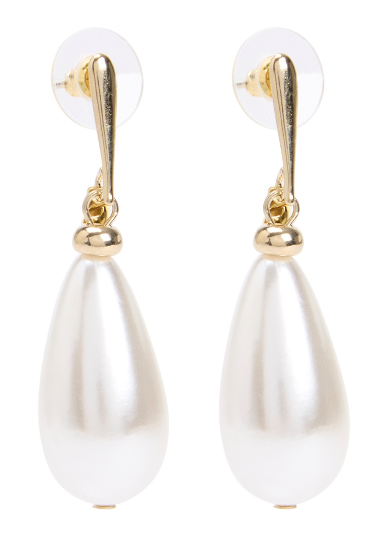 Camps & Camps Dames Pearly Drops oorstekers verguld in de kleur Parelmoer, maat: 1sz