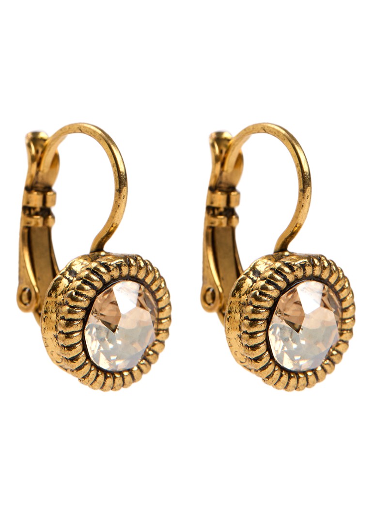 Camps & Camps Dames Golden Shadow oorhangers met Swarovski kristal verguld