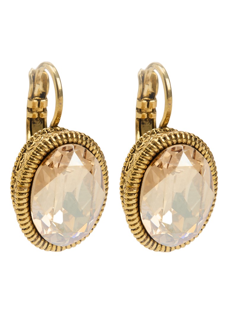Camps & Camps Dames Golden Shadow oorhangers met Swarovski kristal verguld