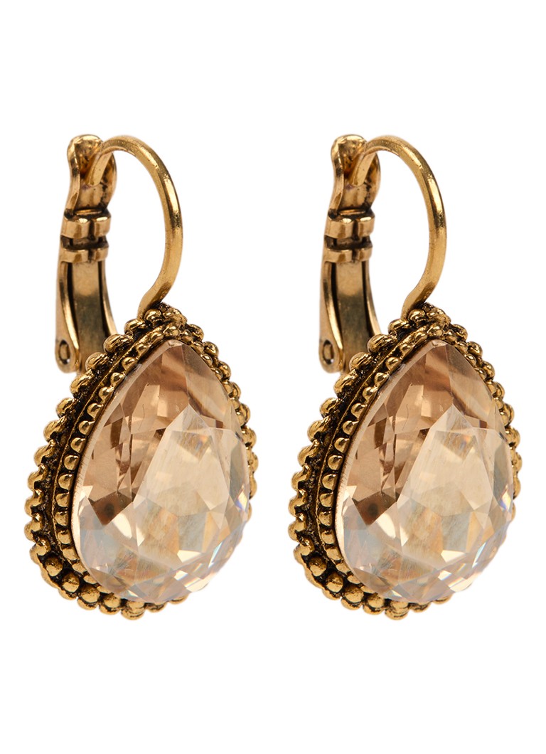 Camps & Camps Dames Golden Shadow oorhangers met Swarovski kristal verguld