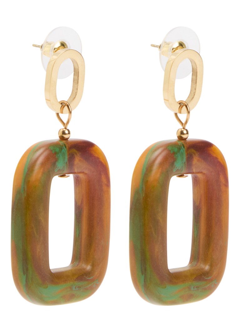 Camps & Camps Dames Bold Chunky Dangling oorstekers verguld