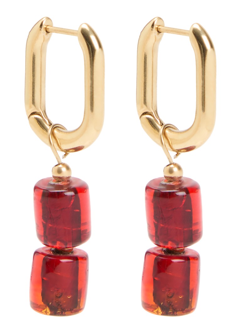 Camps & Camps Dames Glass Bead oorringen verguld