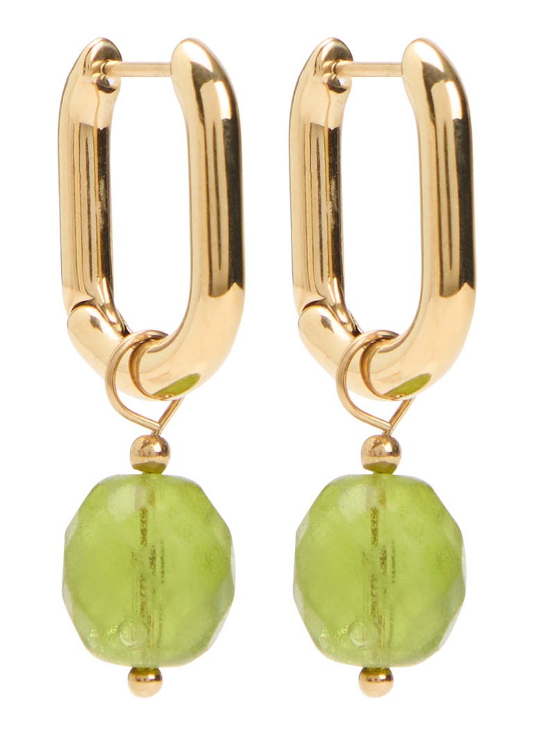Camps & Camps Dames Glass Bead Erinite oorringen verguld