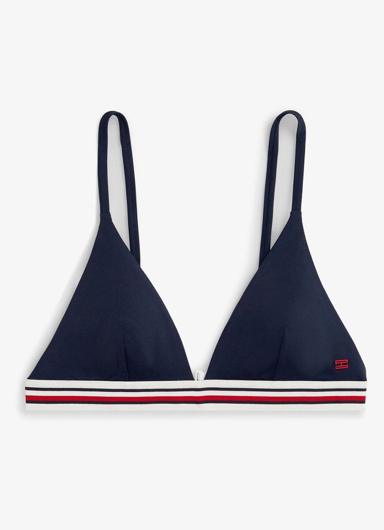 Tommy Hilfiger Dames Triangel bikinitop met uitneembare vulling in de kleur Donkerblauw