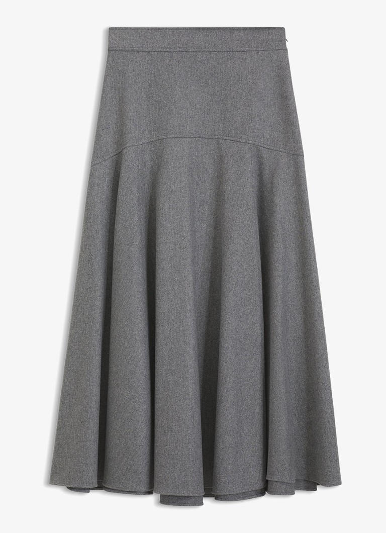 BOSS Dames Midi rok met plooien in de kleur Grijs