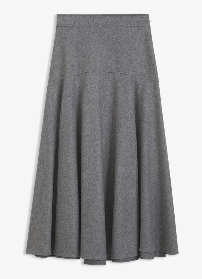 BOSS Dames Midi rok met plooien in de kleur Grijs