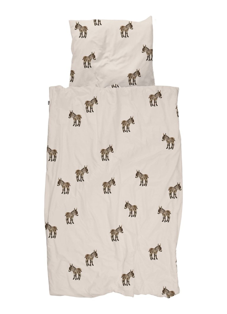 Snurk Donkey dekbedovertrekset van katoen 160 TC - inclusief kussenslopen Beige - Deal