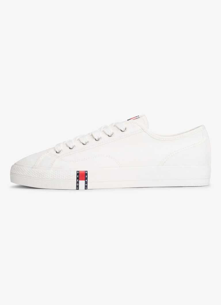 Tommy Hilfiger Dames Sneaker met logo in de kleur Gebroken wit