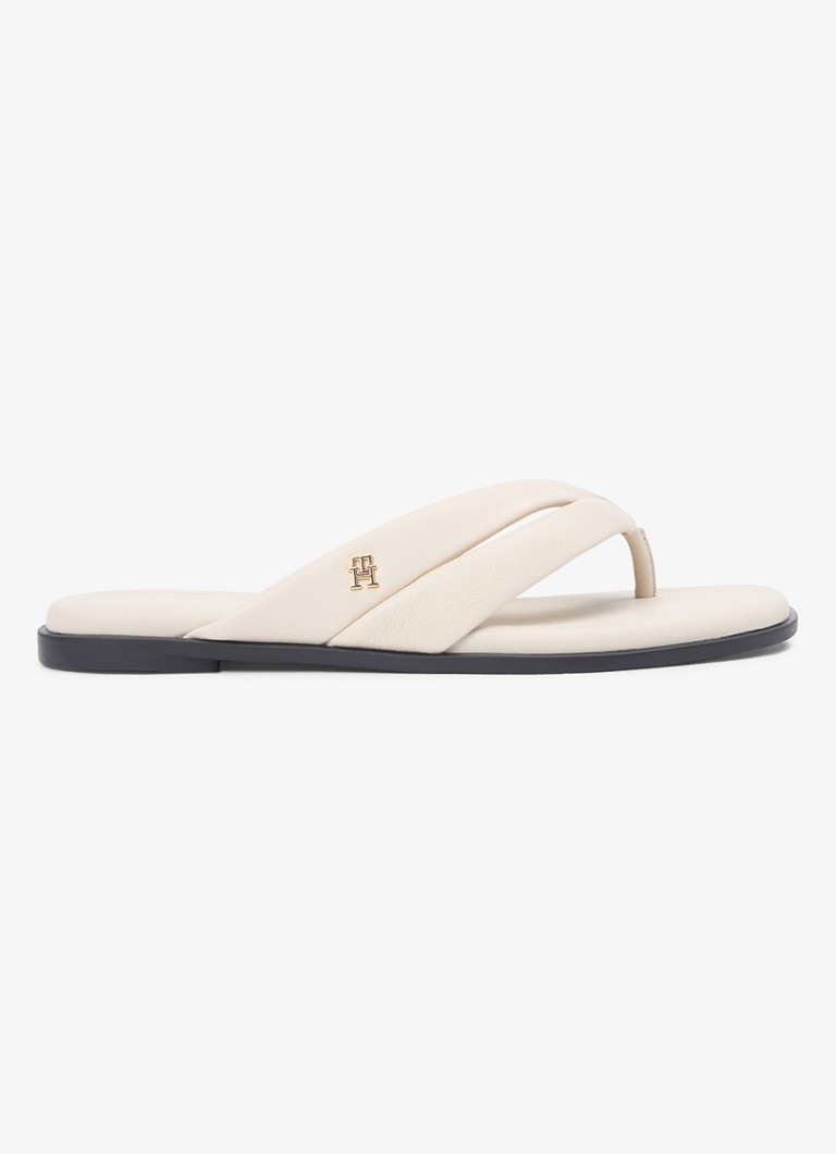 Tommy Hilfiger Dames Sandalen van leer in de kleur Gebroken wit