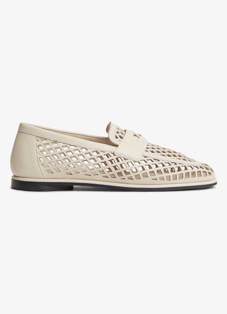 Tommy Hilfiger Dames Loafer met opengewerkt dessin in de kleur Beige