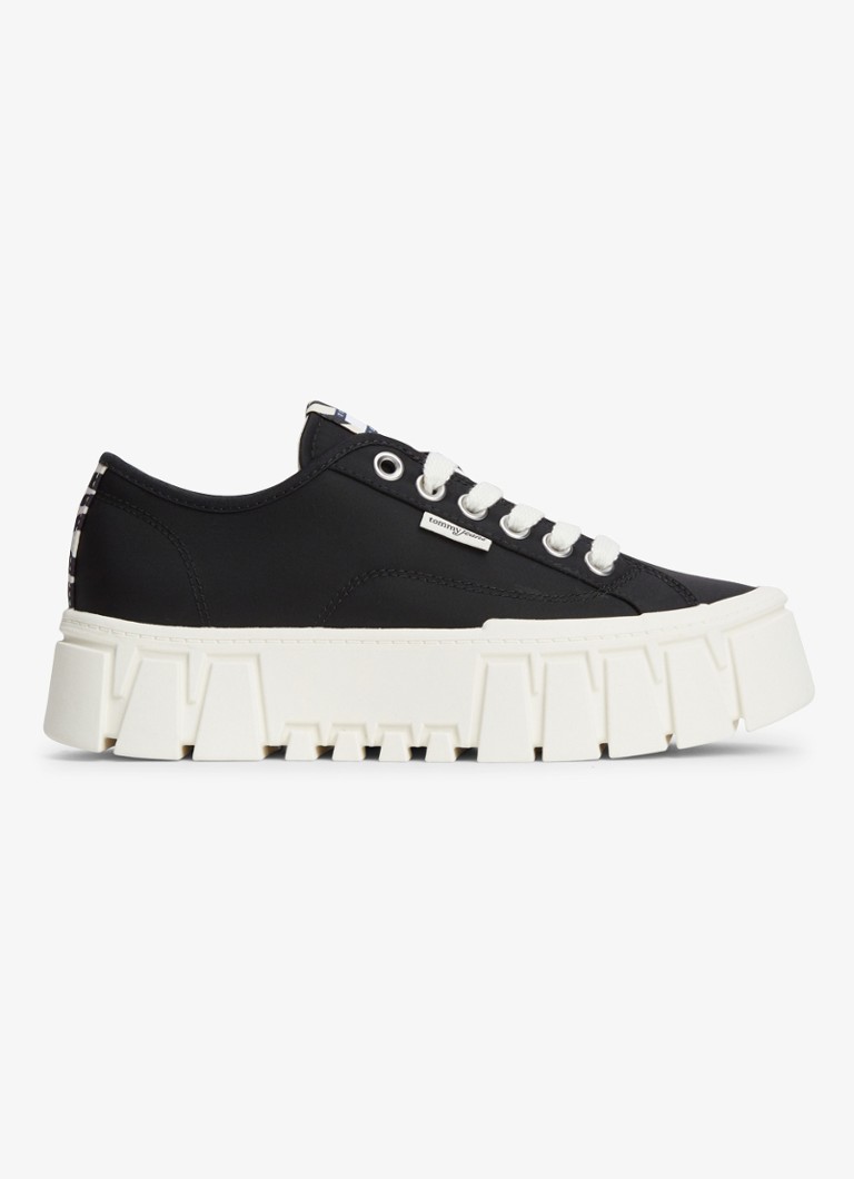Tommy Hilfiger Dames Sneaker met logo in de kleur Zwart