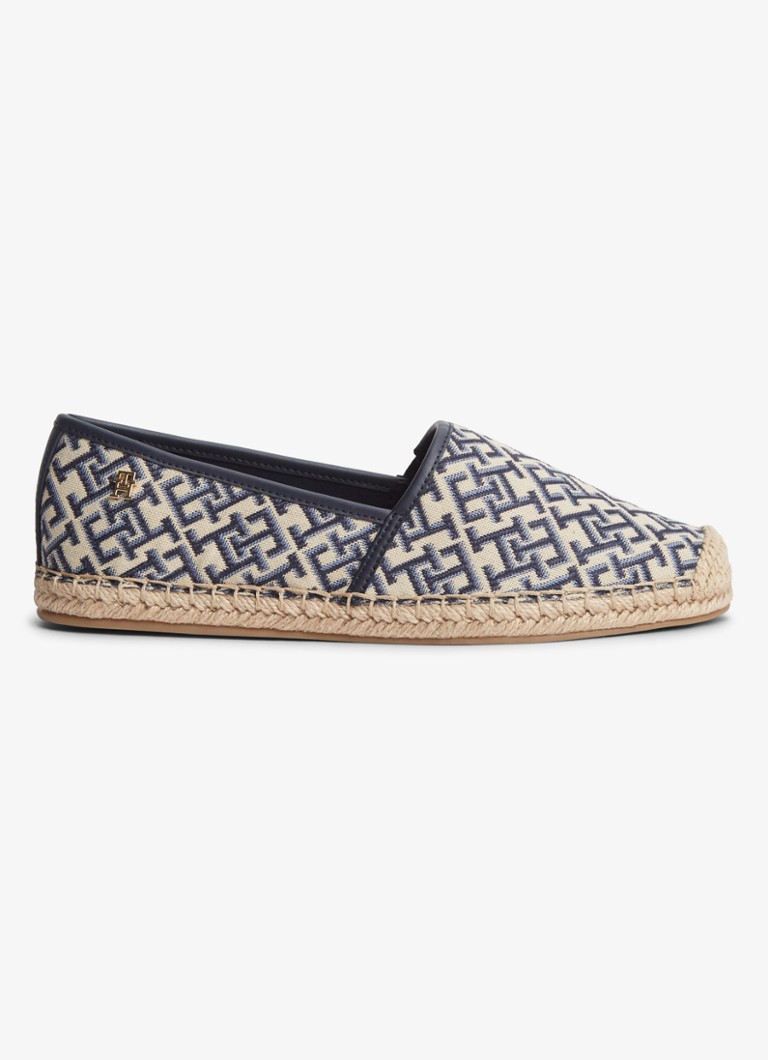 Tommy Hilfiger Dames Espadrille met logoprint in de kleur Donkerblauw