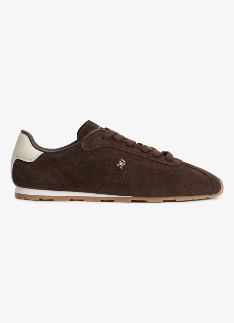 Tommy Hilfiger Dames Sneaker van suède in de kleur Fondant Brown-GUG / Bruin