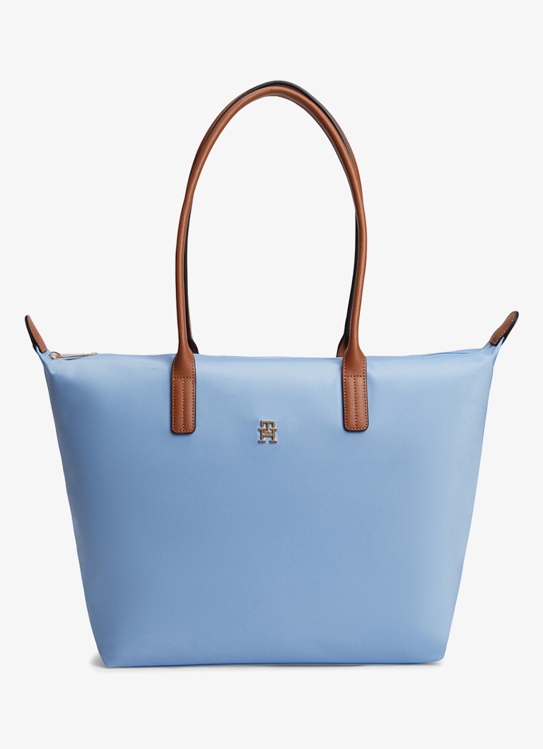 Tommy Hilfiger Dames Tote shopper met logo in de kleur Blauw
