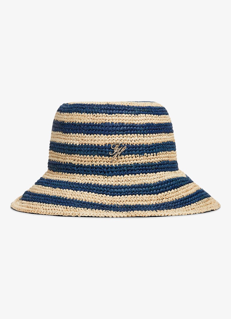 Tommy Hilfiger Dames Buckethoed van crochet met logo in de kleur Multicolor