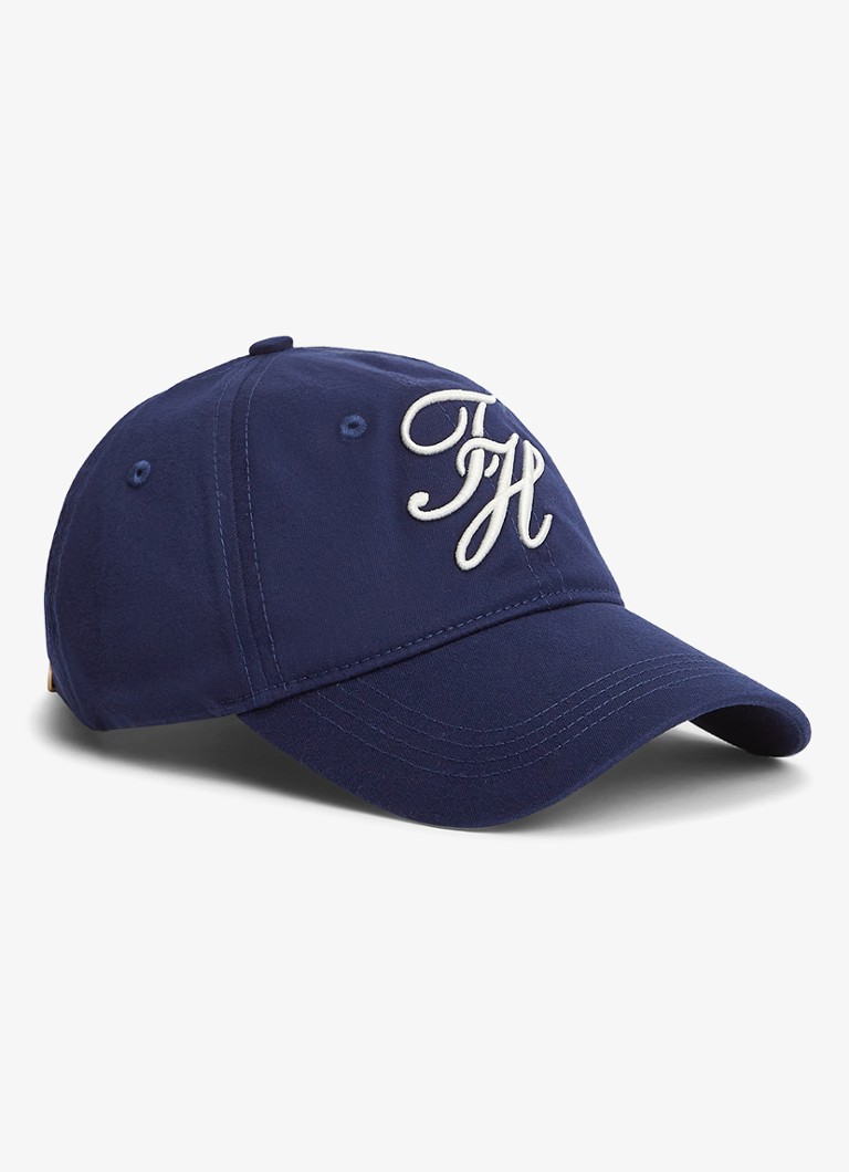 Tommy Hilfiger Heren Pet met logoborduring in de kleur Donkerblauw