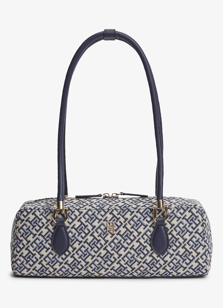 Tommy Hilfiger Dames Schoudertas met logoprint in de kleur Donkerblauw