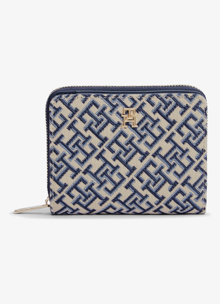 Tommy Hilfiger Dames Portemonnee met logoprint in de kleur Donkerblauw
