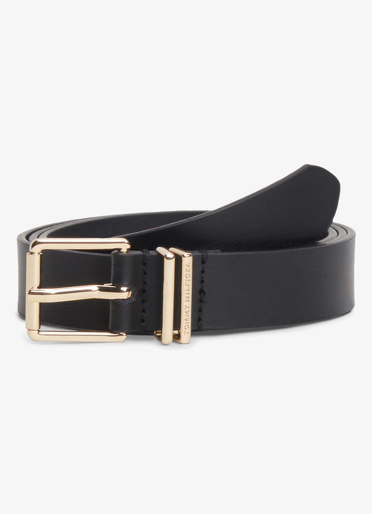 Tommy Hilfiger Dames Riem van leer in de kleur Zwart