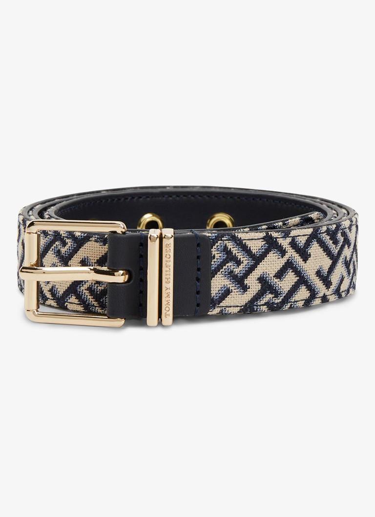 Tommy Hilfiger Dames Riem met logoprint in de kleur Donkerblauw