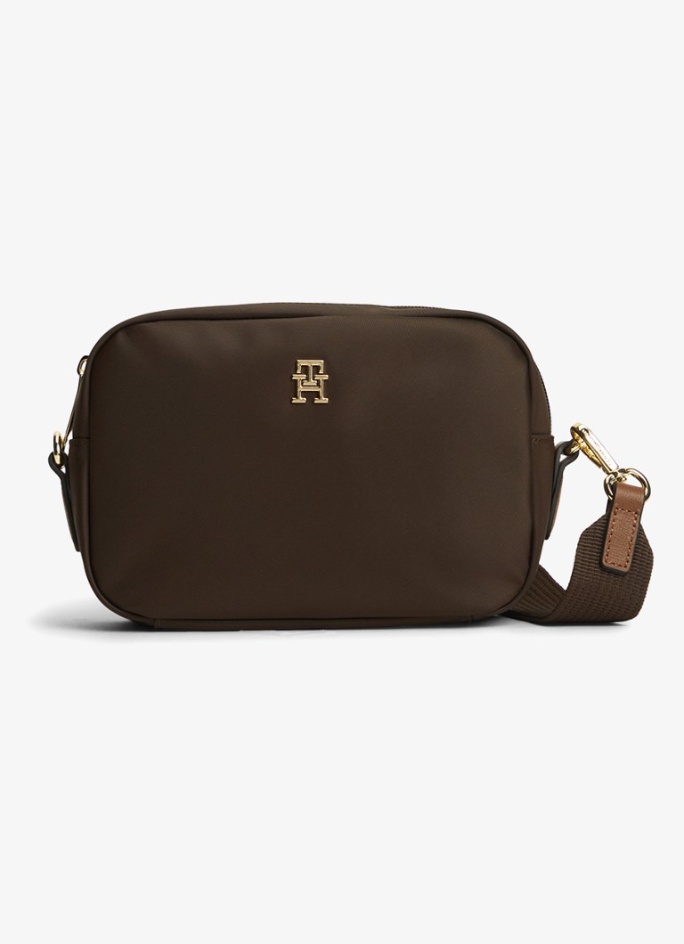 Tommy Hilfiger Dames Crossbodytas met logo in de kleur Lichtbruin