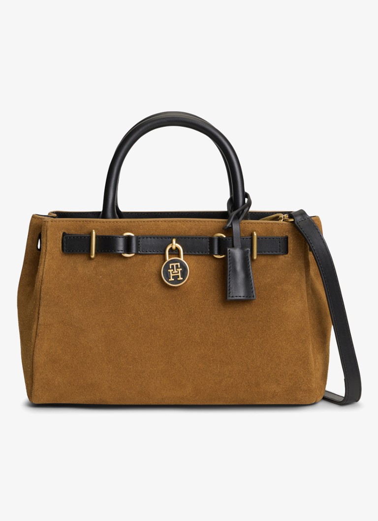 Tommy Hilfiger Dames Handtas met logo in de kleur Cognac