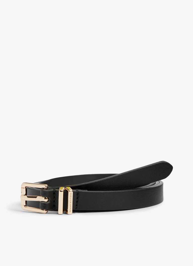 Tommy Hilfiger Dames Riem van leer in de kleur Zwart