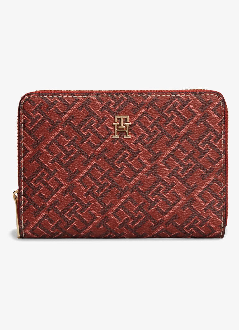 Tommy Hilfiger Dames Monogram portemonnee met print in de kleur Rood