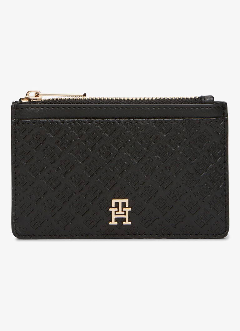 Tommy Hilfiger Dames Portemonnee met logoprint in de kleur Zwart